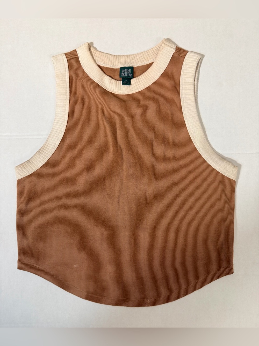 wild fable Tan Tank Top with Cream Trim